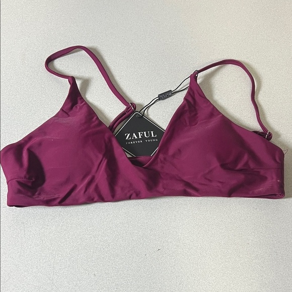 Zaful Other - Zaful Women's Merlot burgundy Bralette